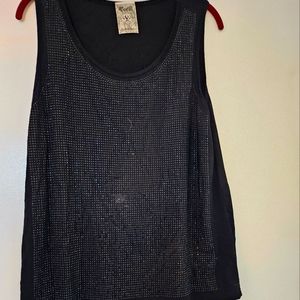 Black embellished tank